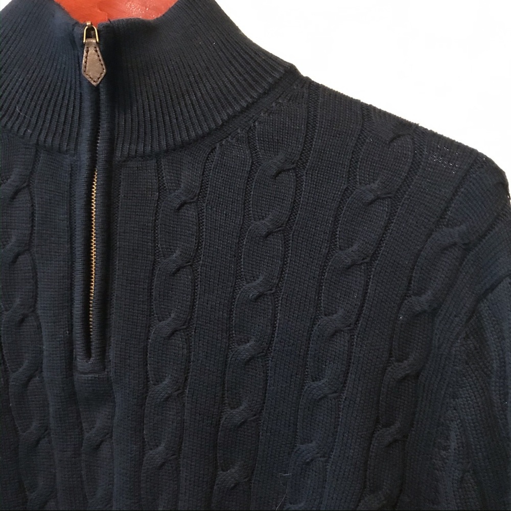 Brooks Brothers Navy Quarter Zip Sweater.